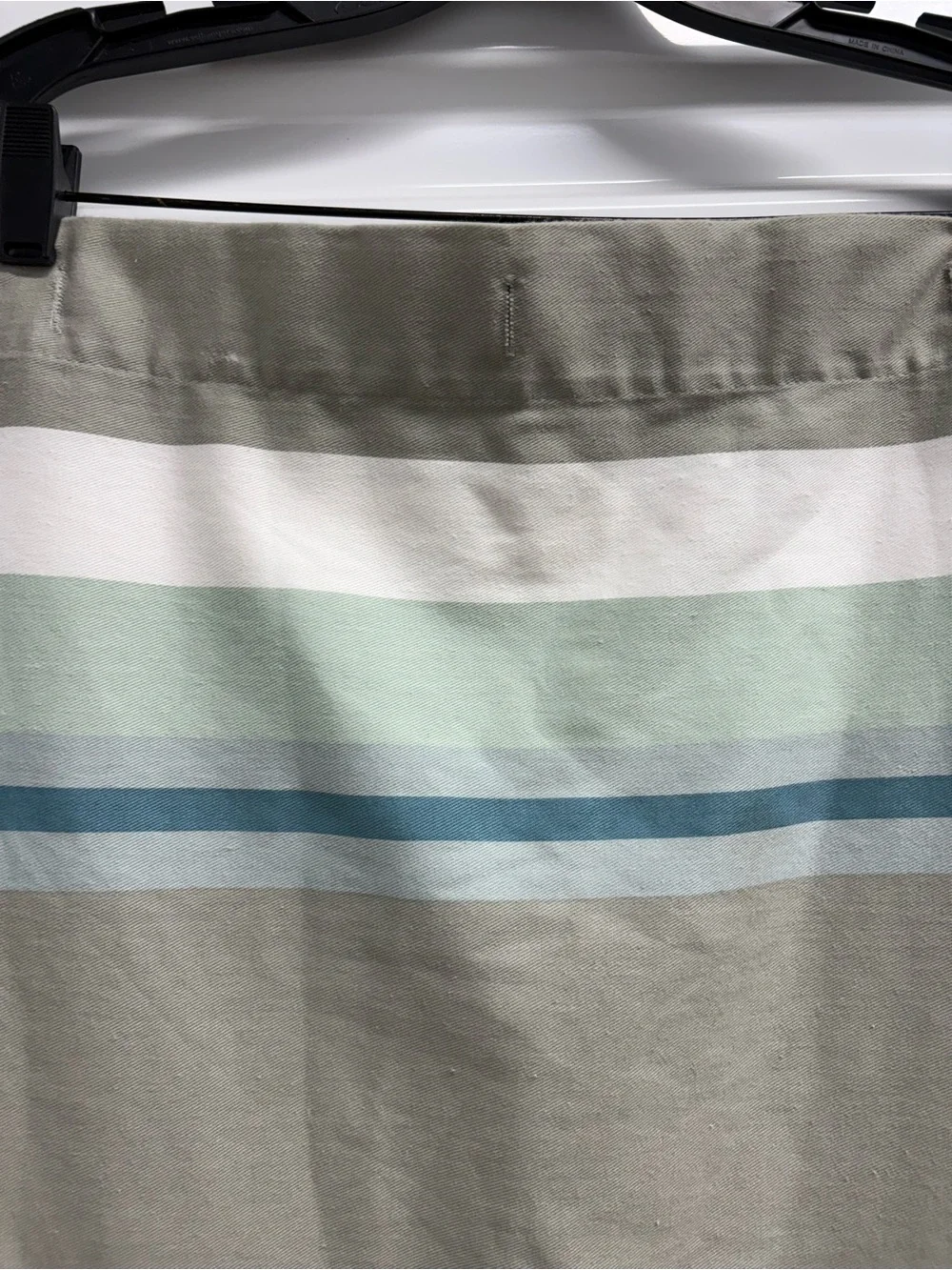 Striped Rod Pocket Cotton Curtain Panel Gray Blue White Black Opaque